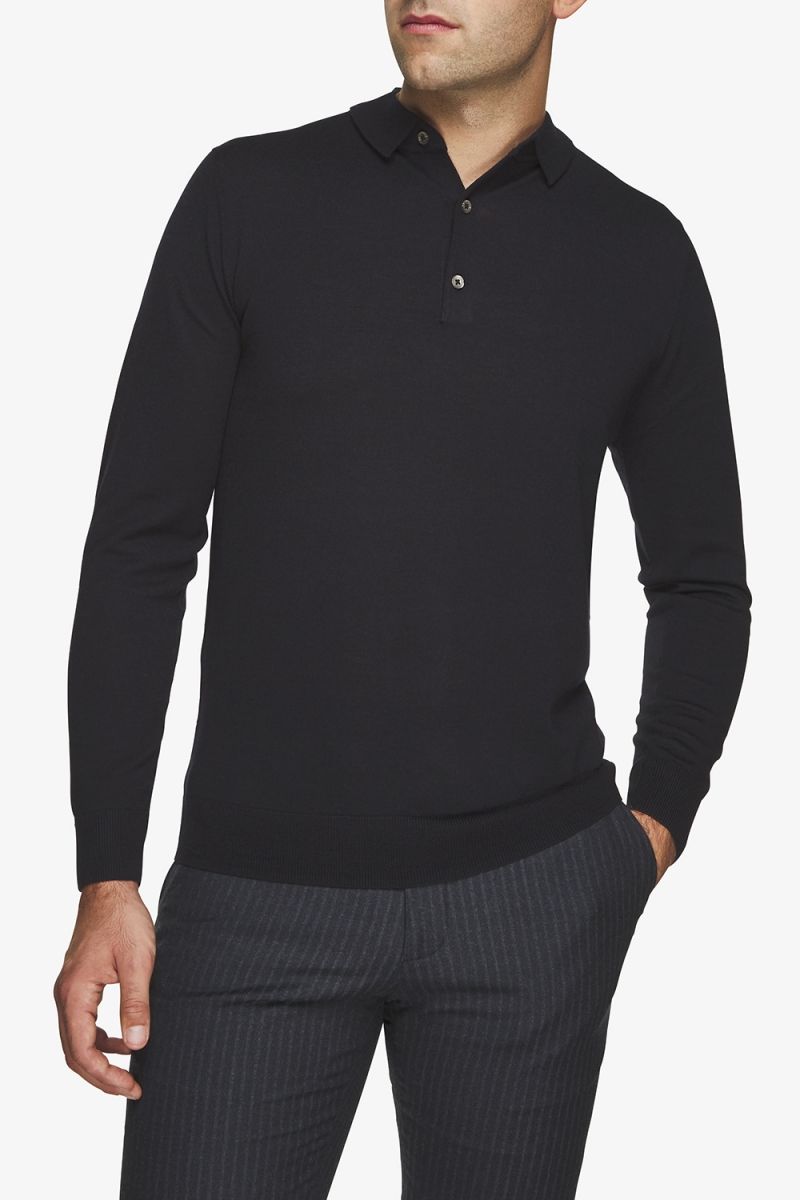 Merino Polo Donkerblauw