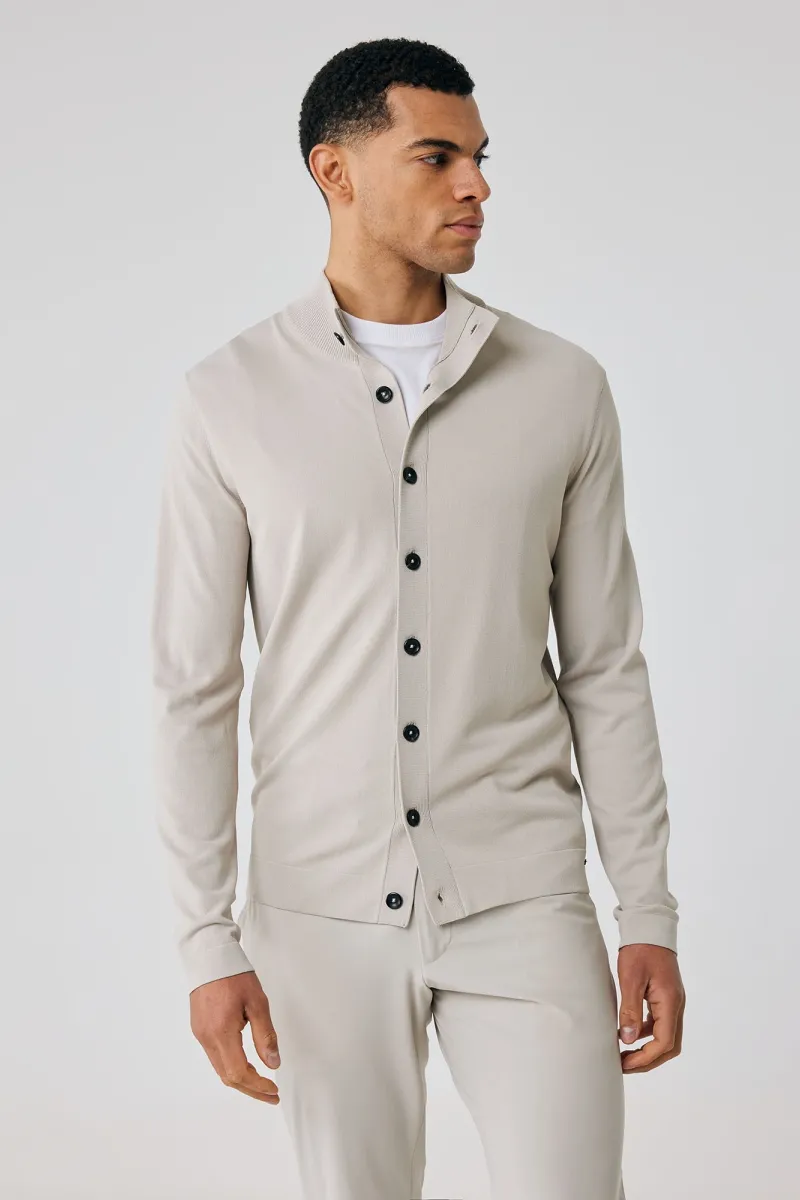 CARDIGAN 8 BUTTONS LS - Beige