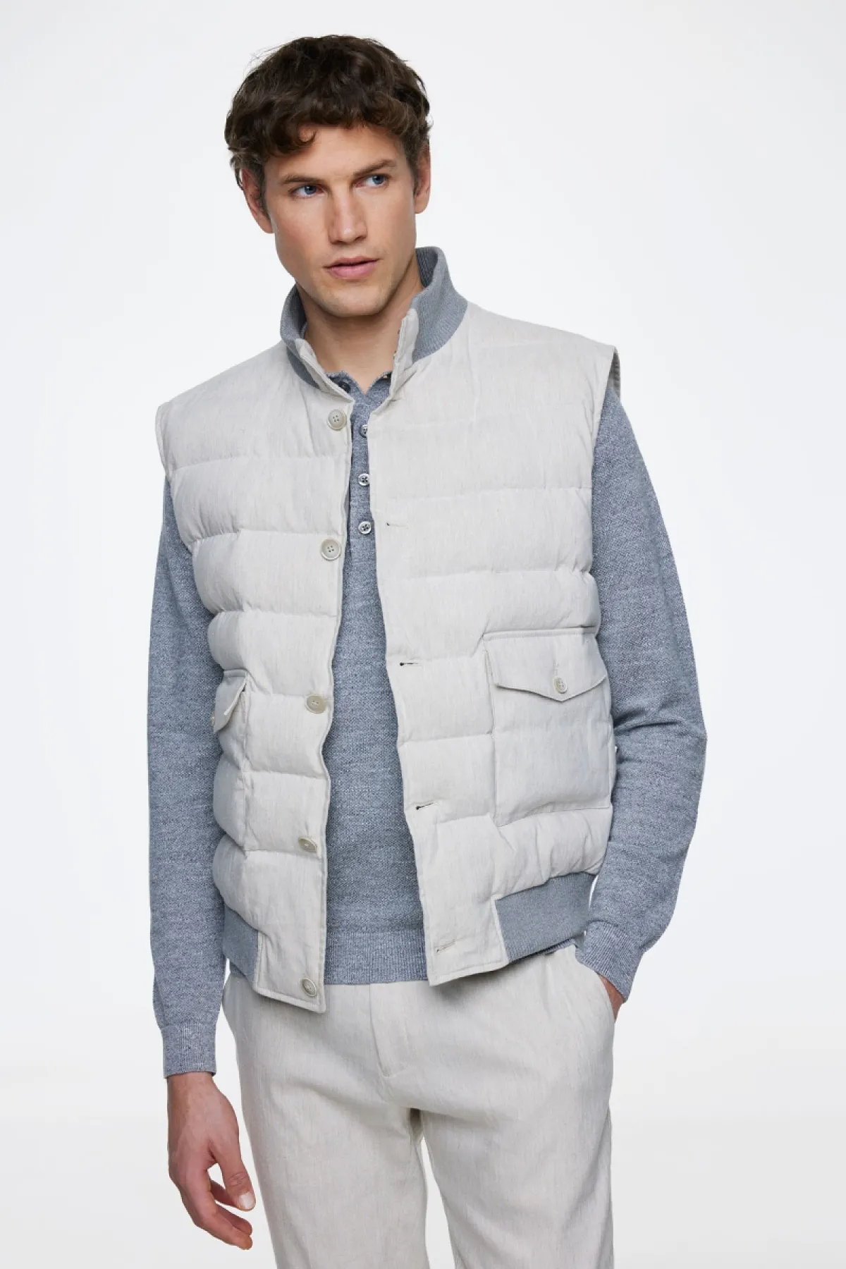 Vest | Linen stretch