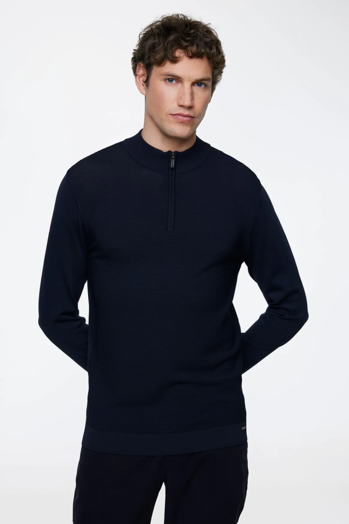 Half Zip Trui | Donkerblauw
