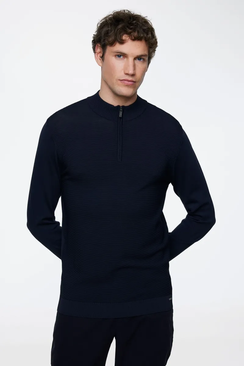 Half Zip Trui | Donkerblauw