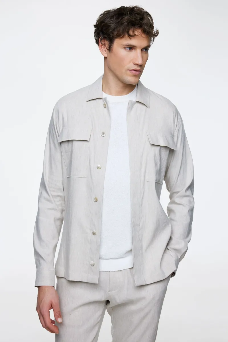 Overshirt | Linen stretch