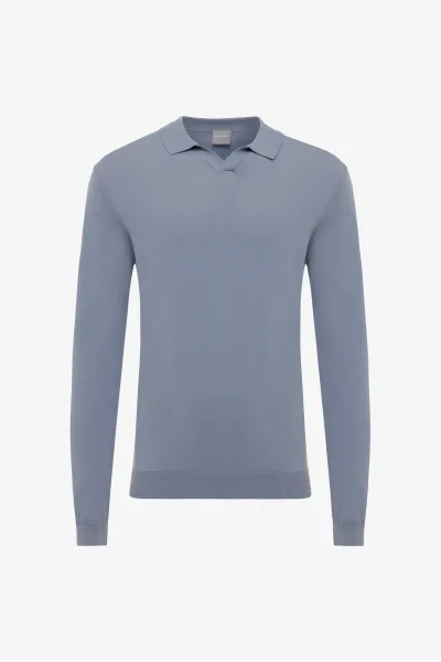 Longsleeve Polo | Lichtblauw