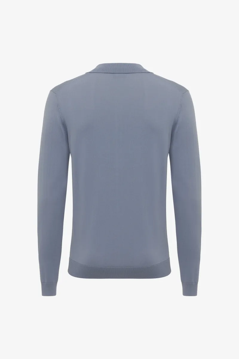 Longsleeve Polo | Lichtblauw