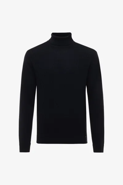 Longsleeve Roll Neck | Donkerblauw