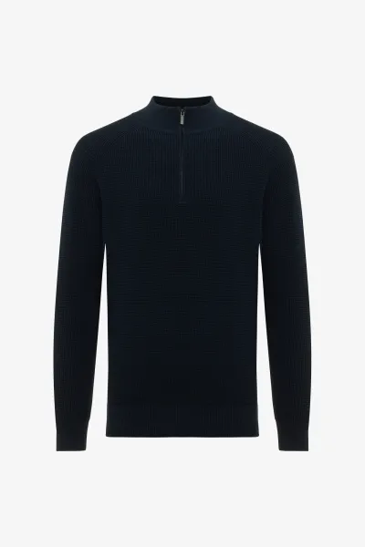 Turtleneck Half Zip | Donkerblauw