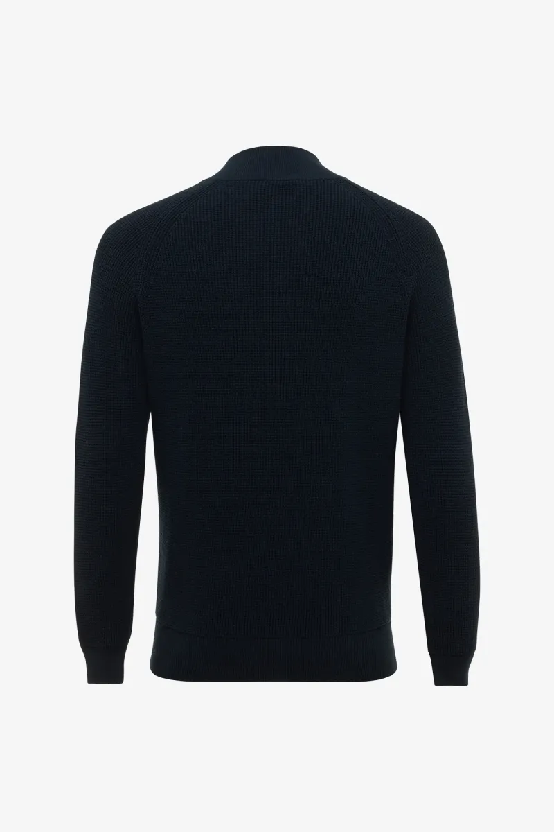 Turtleneck Half Zip | Donkerblauw