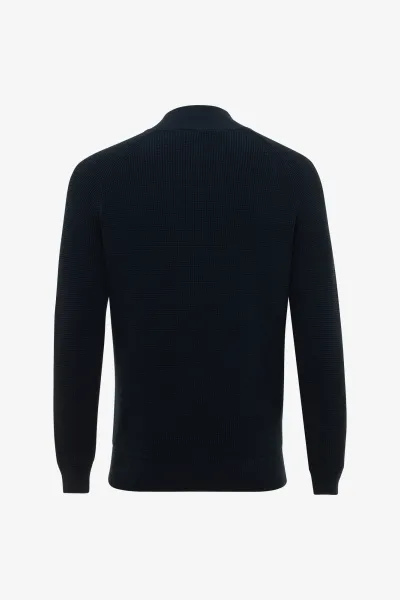Turtleneck Half Zip | Donkerblauw