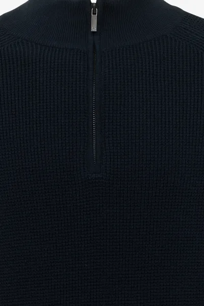 Turtleneck Half Zip | Donkerblauw
