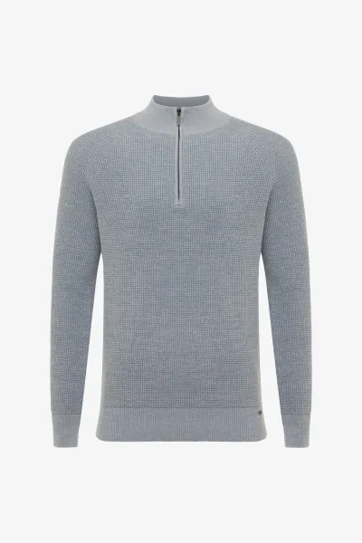 Turtleneck Half Zip | Blauw