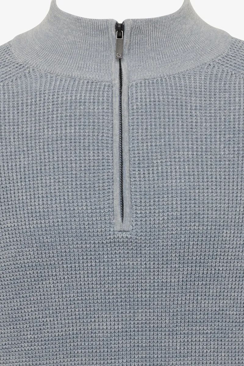 Turtleneck Half Zip | Blauw
