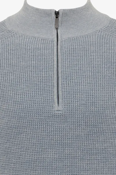 Turtleneck Half Zip | Blauw