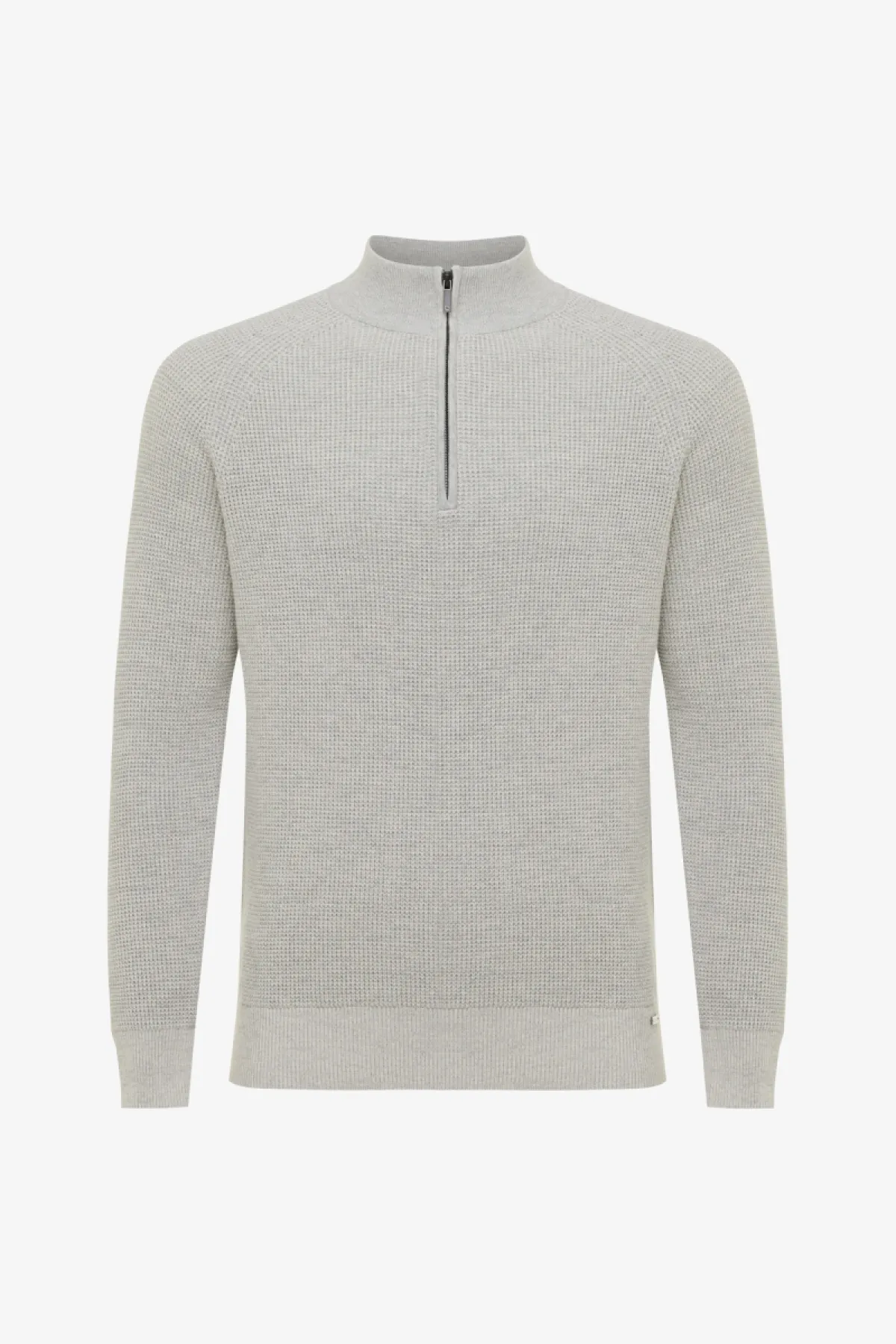 Turtleneck Half Zip | Lichtgrijs