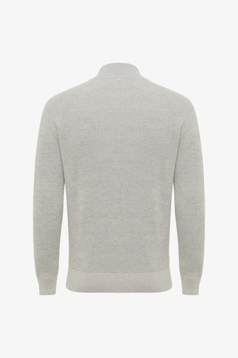 Turtleneck Half Zip | Lichtgrijs