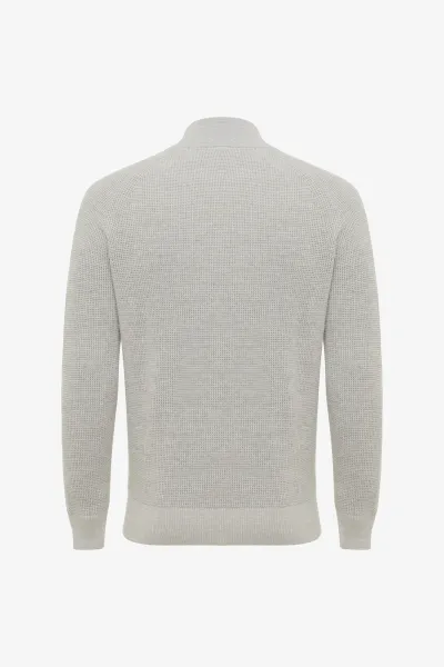 Turtleneck Half Zip | Lichtgrijs