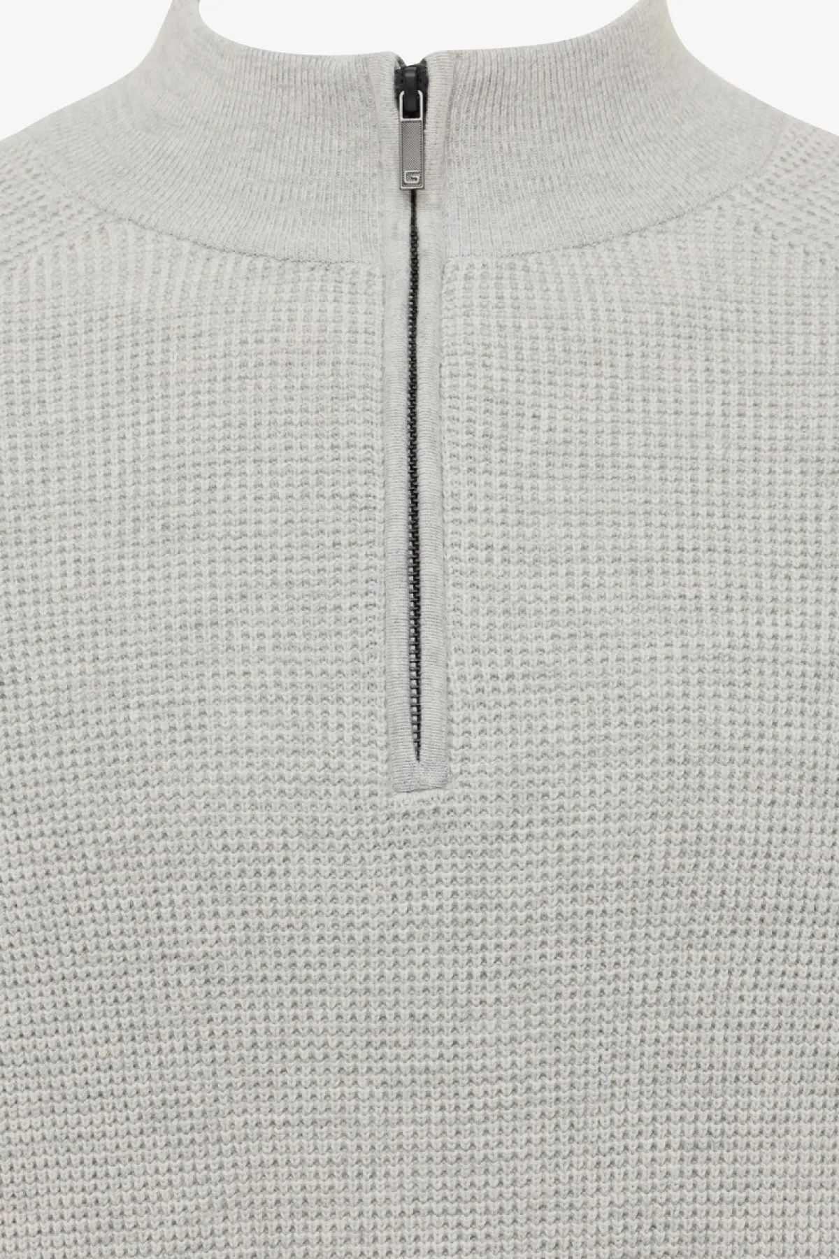 Turtleneck Half Zip | Lichtgrijs