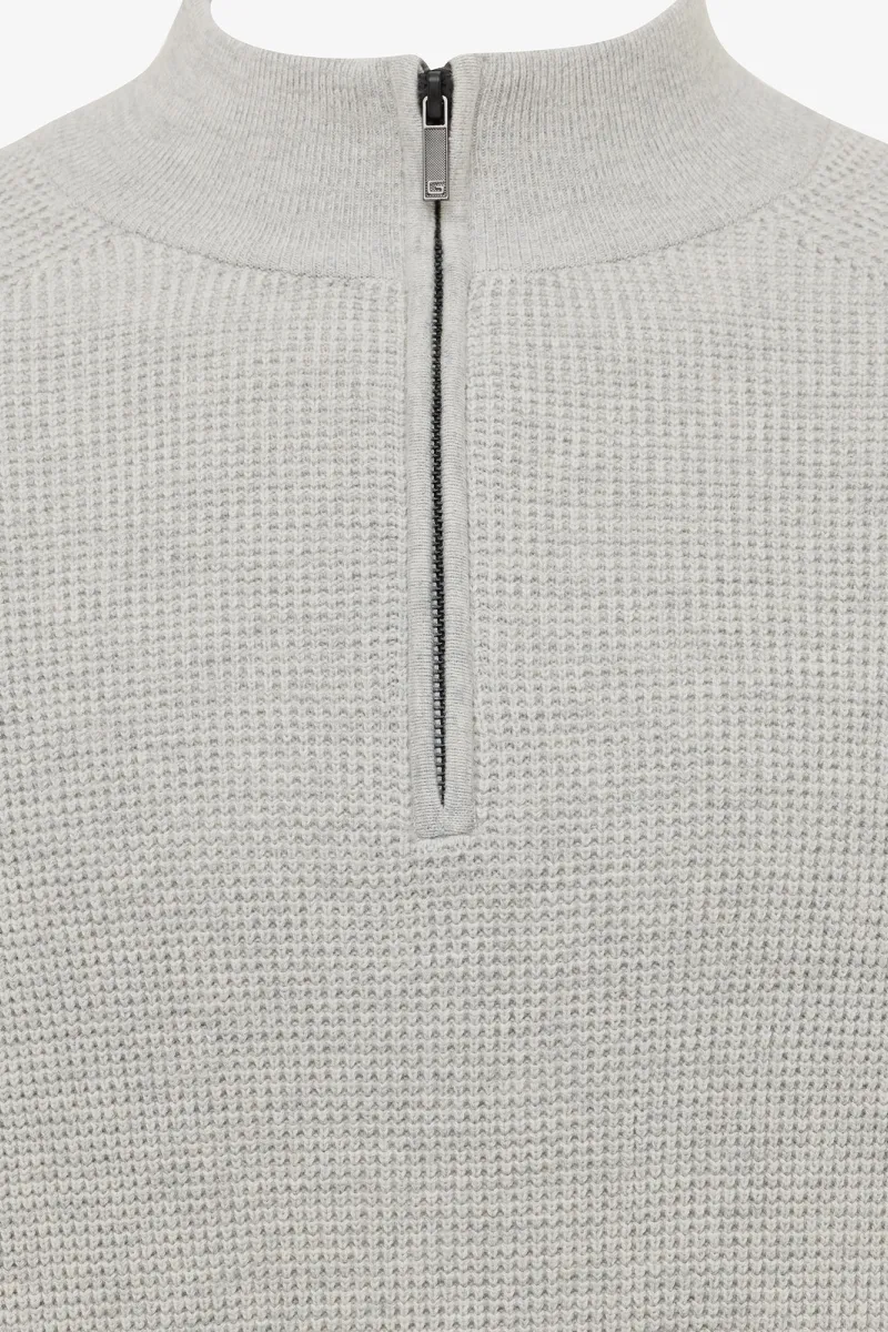 Turtleneck Half Zip | Lichtgrijs