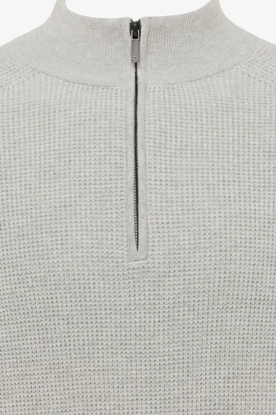 Turtleneck Half Zip | Lichtgrijs