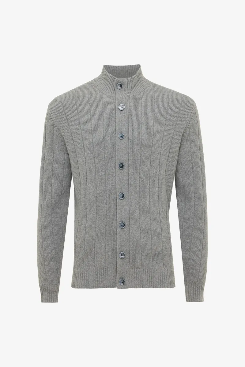 Cardigan 8 Button | Lichtgrijs