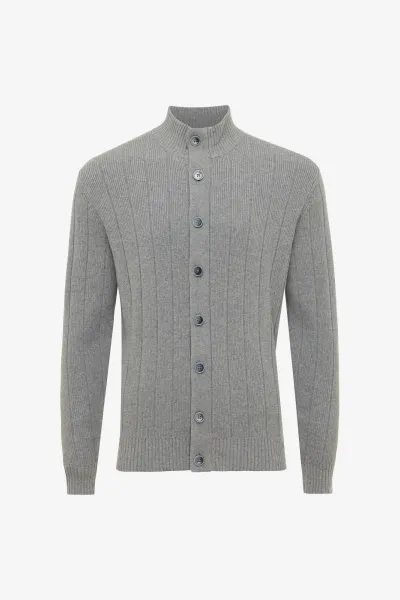 Cardigan 8 Button | Lichtgrijs