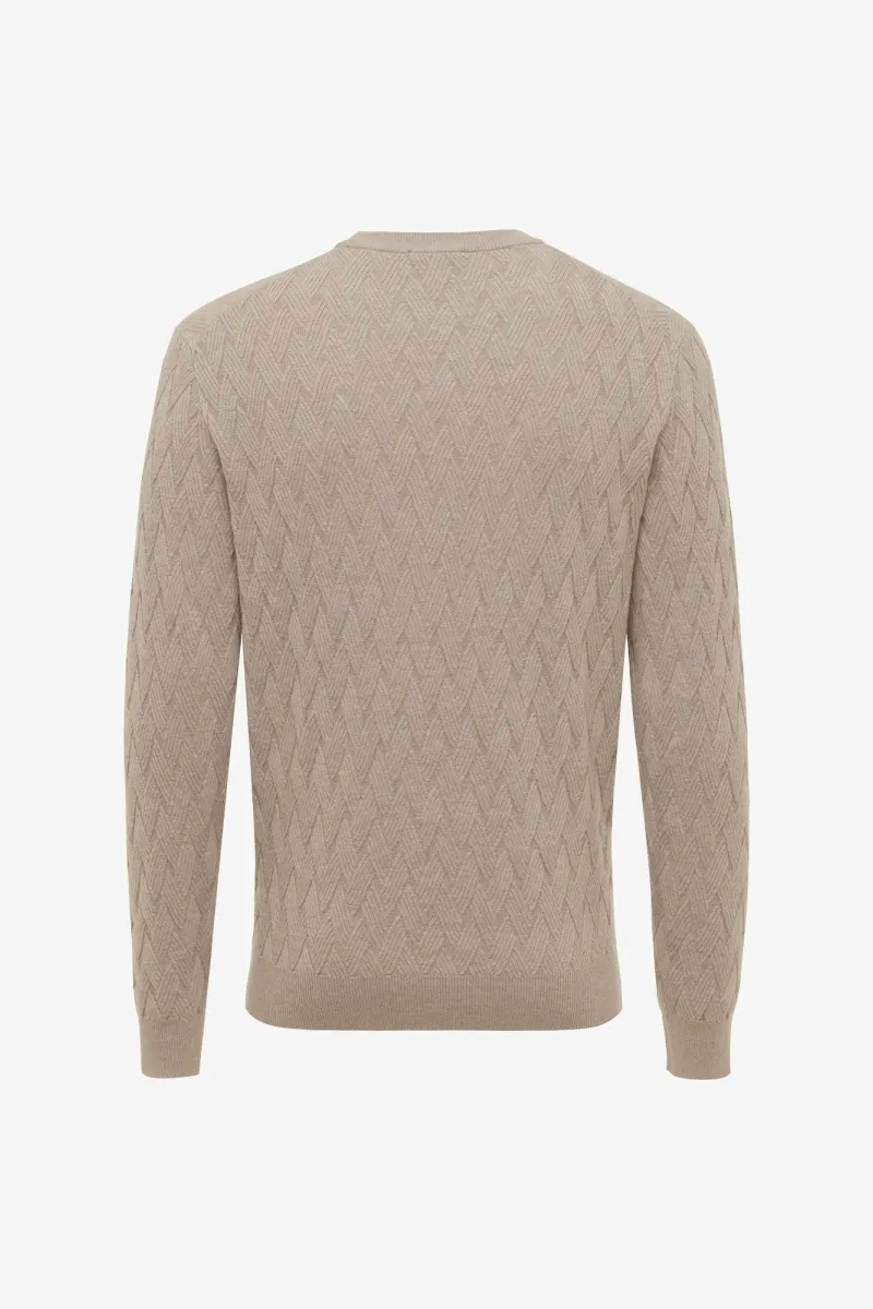Wool Cashmere Roundneck | Beige