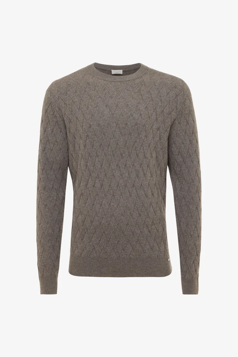 Wool Cashmere Roundneck | Donkerbruin
