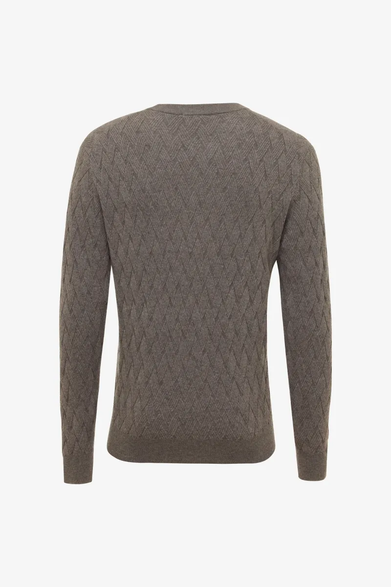 Wool Cashmere Roundneck | Donkerbruin