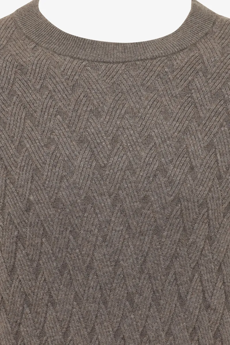 Wool Cashmere Roundneck | Donkerbruin