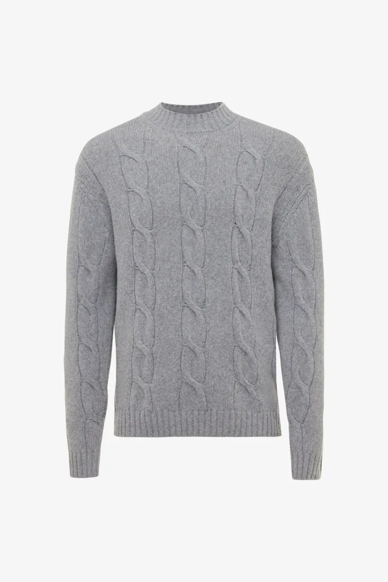Cable Knit Turtle Neck | Grijs