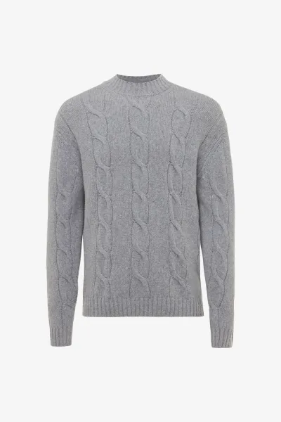 Cable Knit Turtle Neck | Grijs