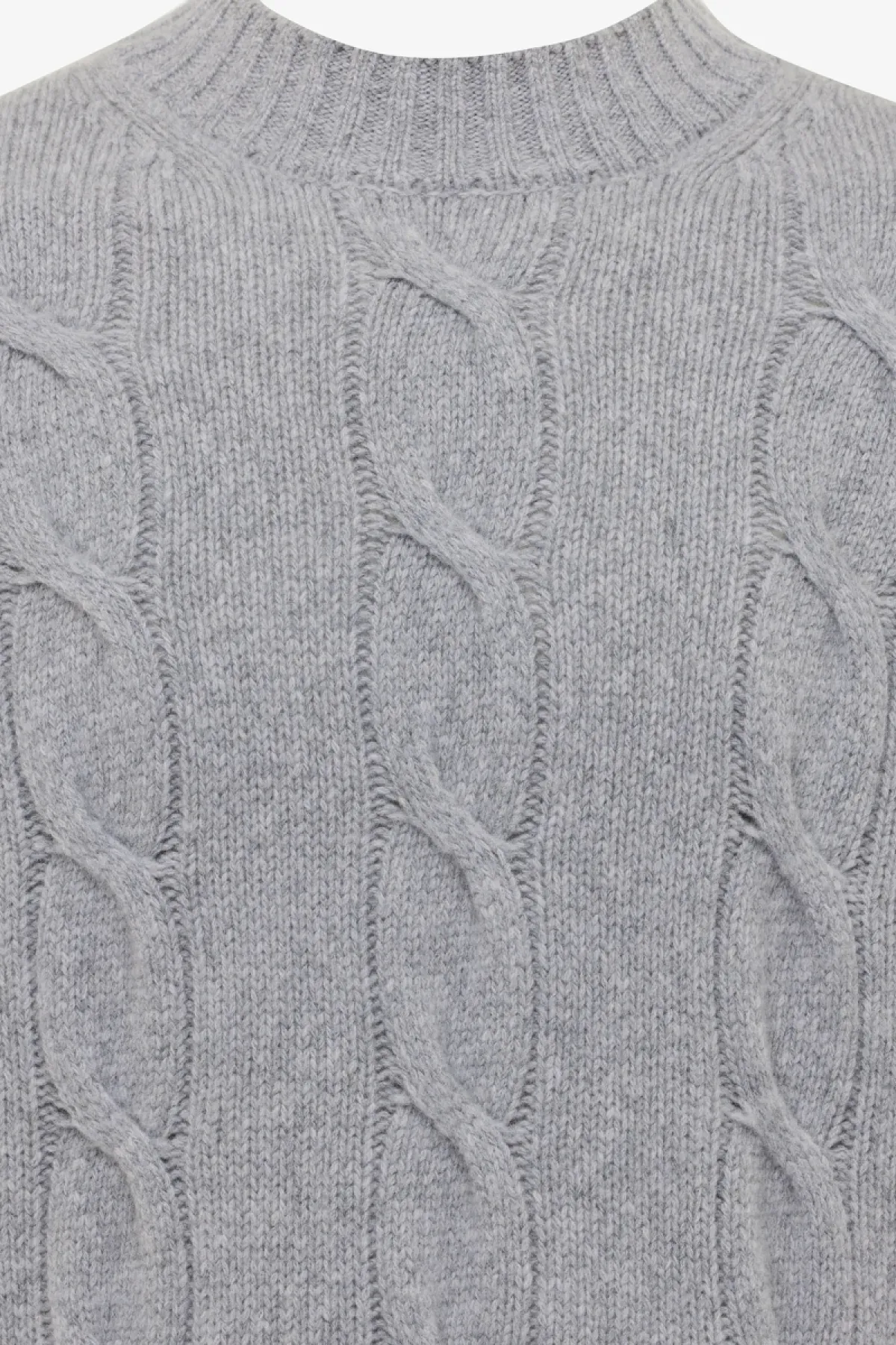 Cable Knit Turtle Neck | Grijs
