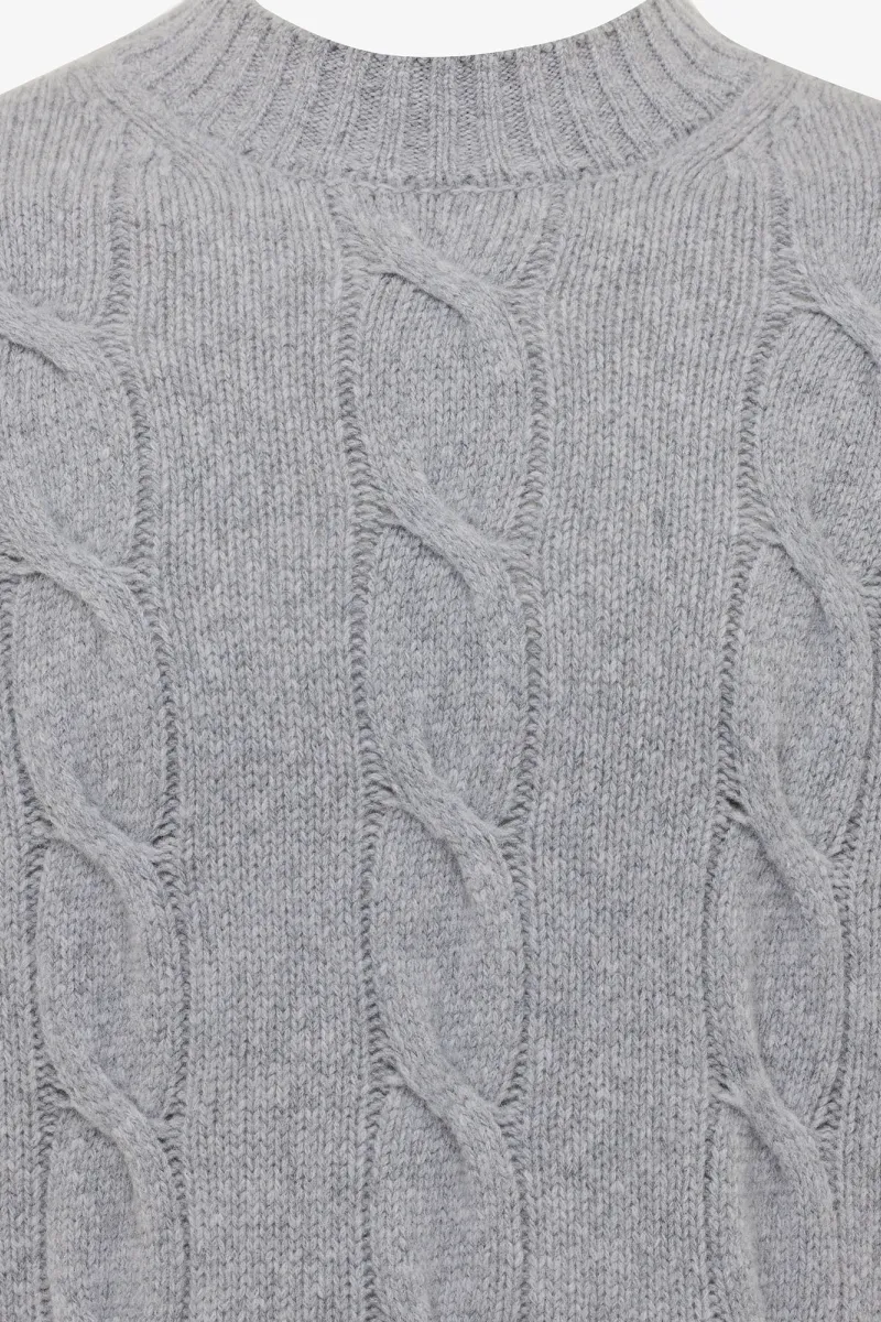 Cable Knit Turtle Neck | Grijs