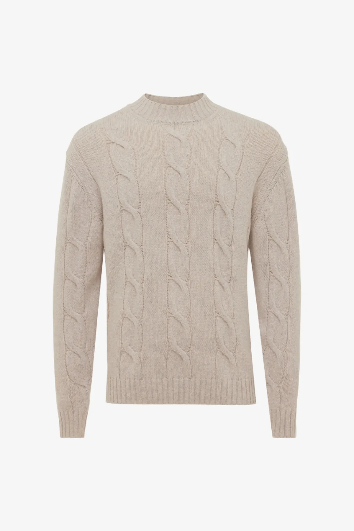 Cable Knit Turtle Neck | Beige