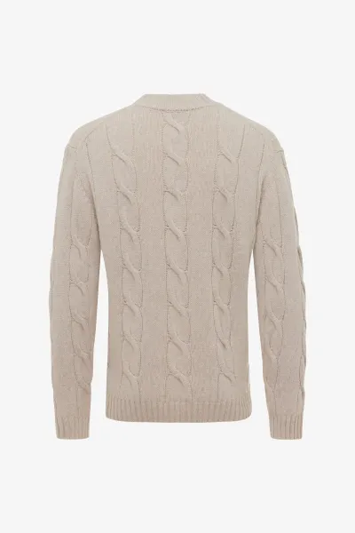 Cable Knit Turtle Neck | Beige