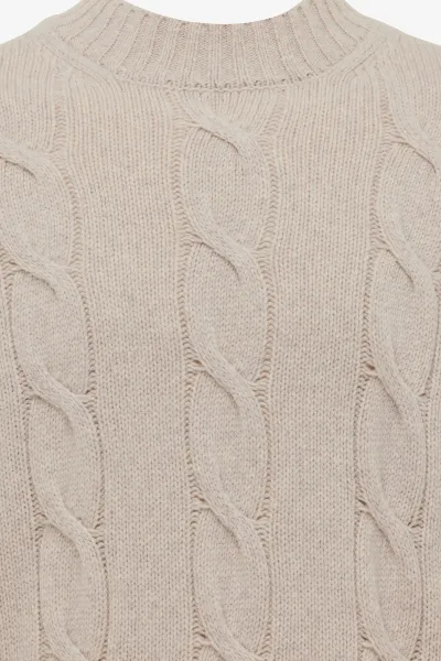 Cable Knit Turtle Neck | Beige