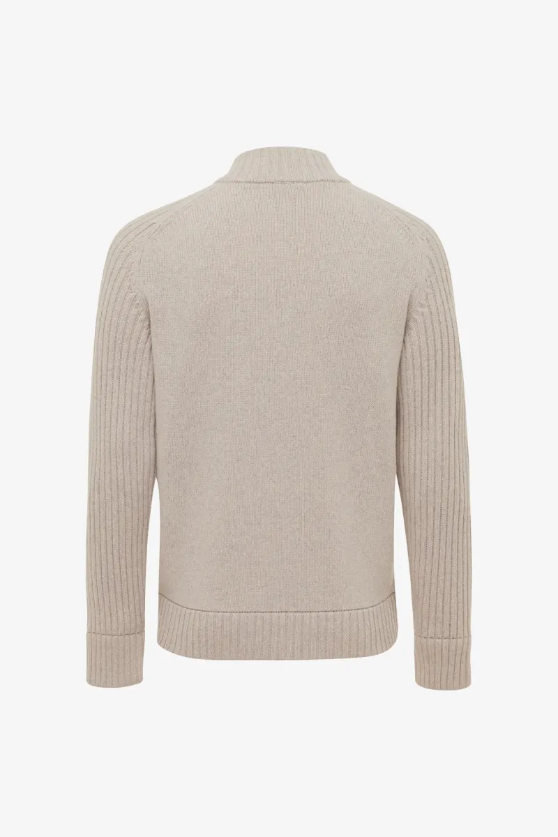 Padded Cardigan | Beige