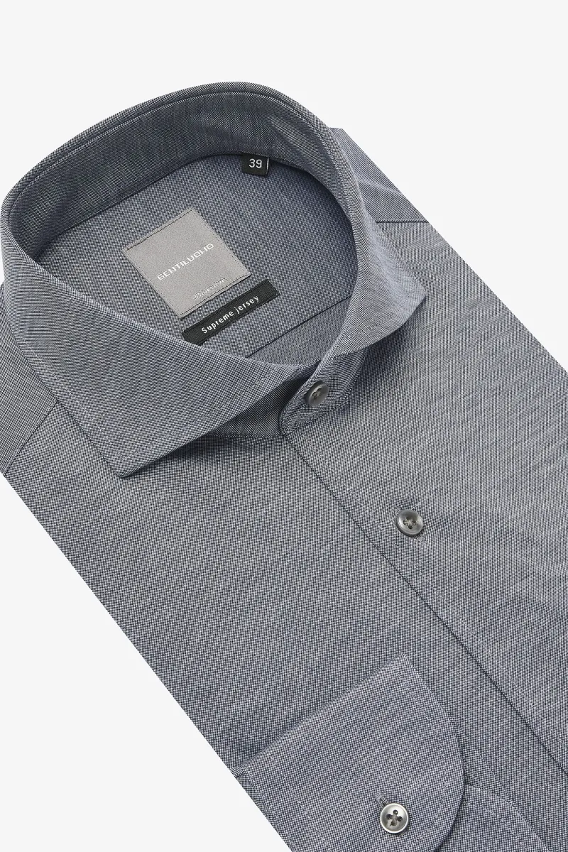 Cotton Blend Shirt | Blauw