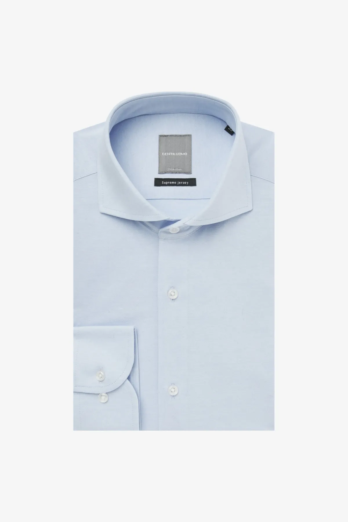 Cotton Blend Shirt | Lichtblauw