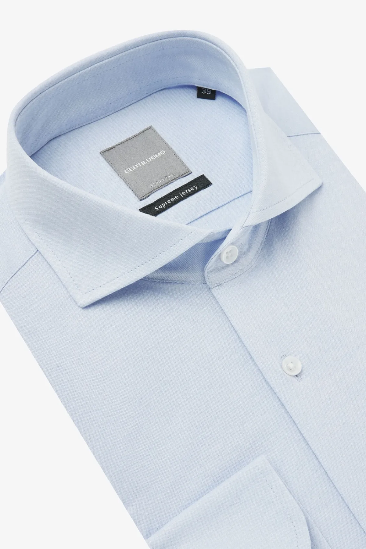 Cotton Blend Shirt | Lichtblauw