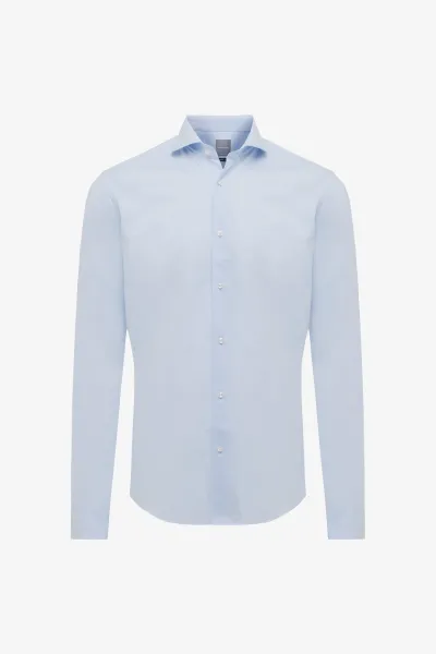 Cotton Blend Shirt | Lichtblauw