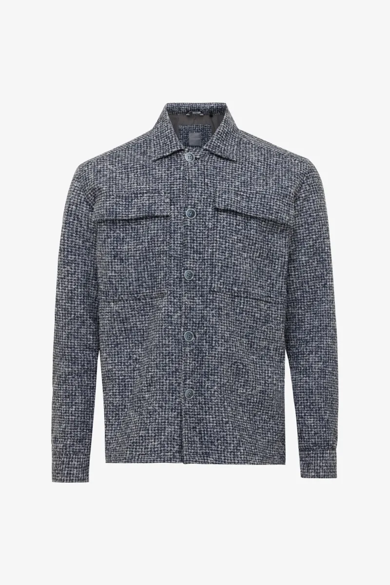 Wollen Overshirt | Donkerblauw