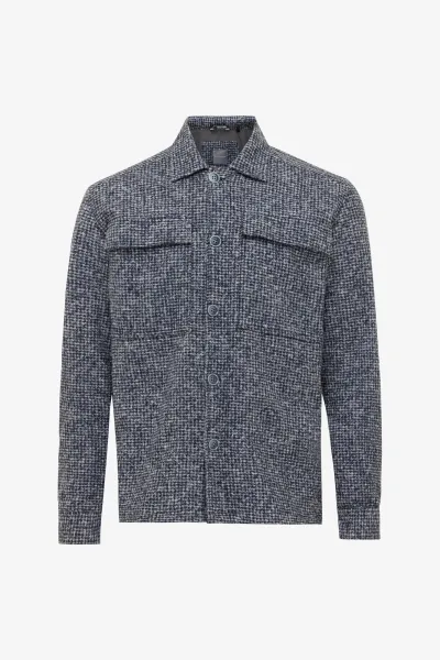 Wollen Overshirt | Donkerblauw