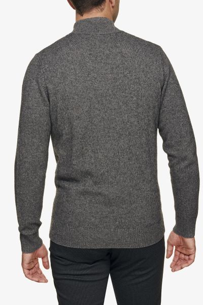 Wollen turtle zip donkergrijs