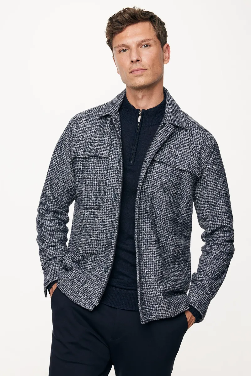 Wollen Overshirt | Donkerblauw