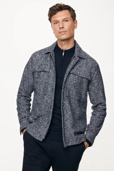 Wollen Overshirt | Donkerblauw
