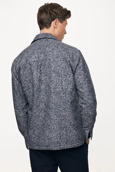 Wollen Overshirt | Donkerblauw