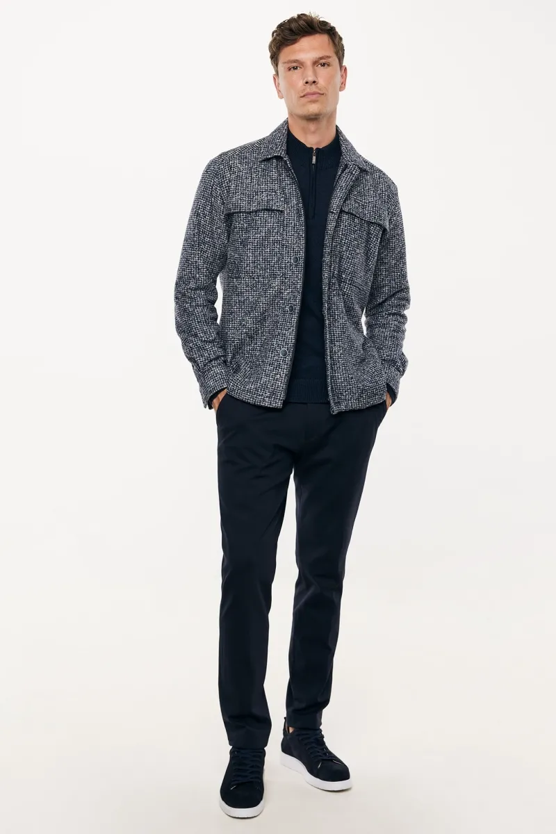 Wollen Overshirt | Donkerblauw