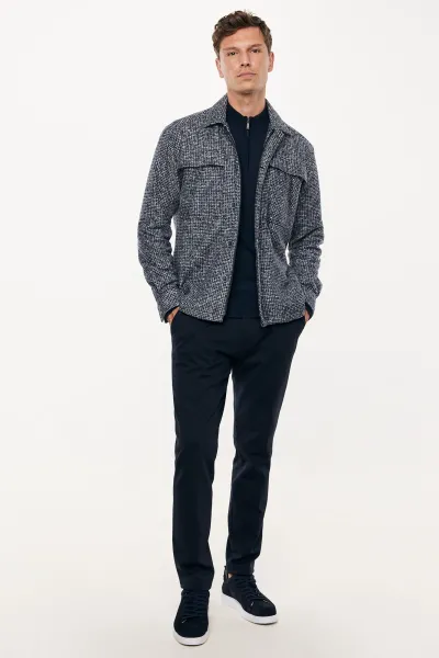Wollen Overshirt | Donkerblauw