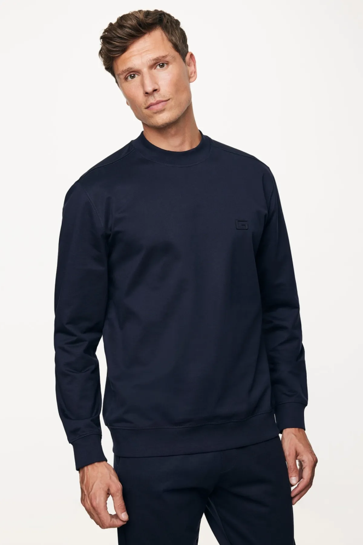 Longsleeve Crewneck | Donkerblauw