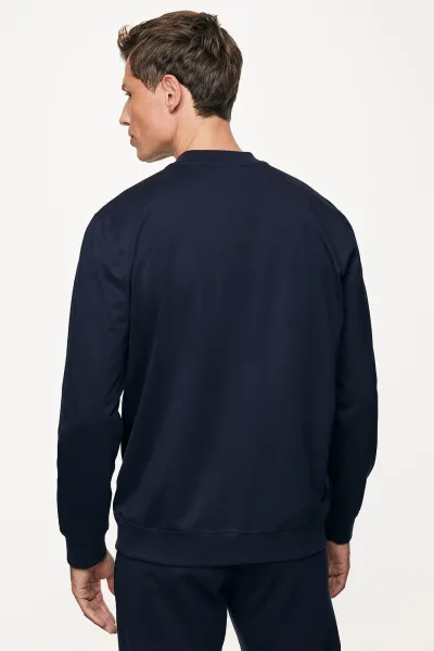Longsleeve Crewneck | Donkerblauw